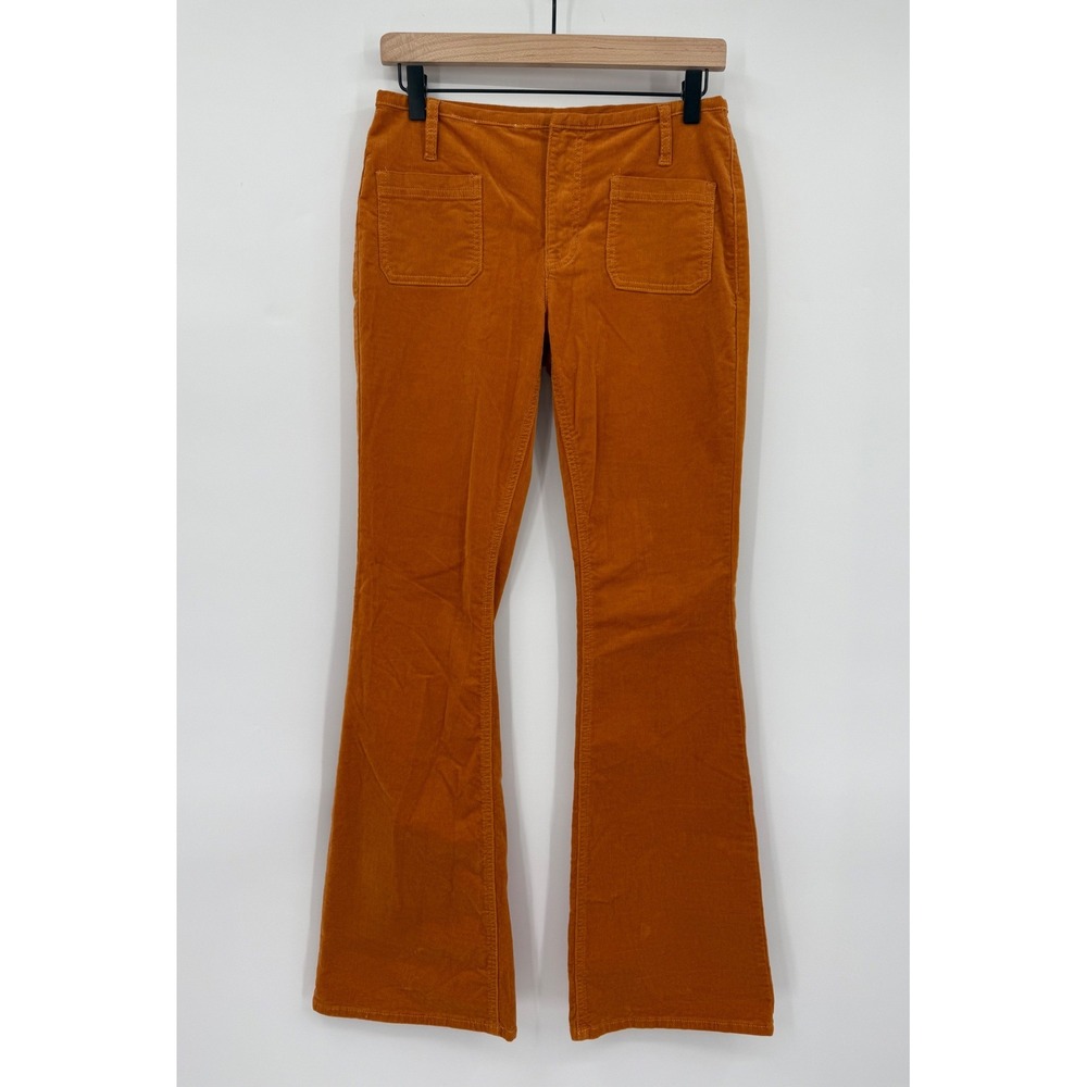 PacSun Corduroy Pants Womens 27 Orange Low Rise‎ Flare Stretch Boho Hippie